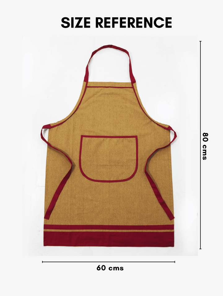 Stylish Rust Handwoven Cotton Kitchen Apron (1 Pc) Online In India