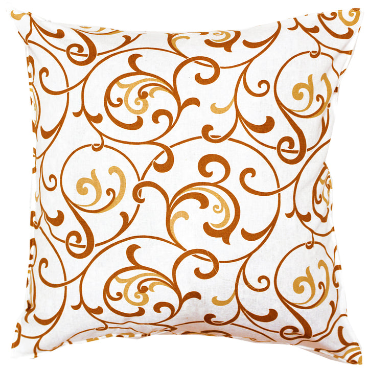 Soft Floral print Mustard Cotton Cushion Cover Set online in India