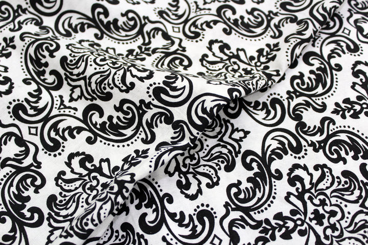 Prism Black Printed Cotton Damask Table Cover(1 Pc) online in India