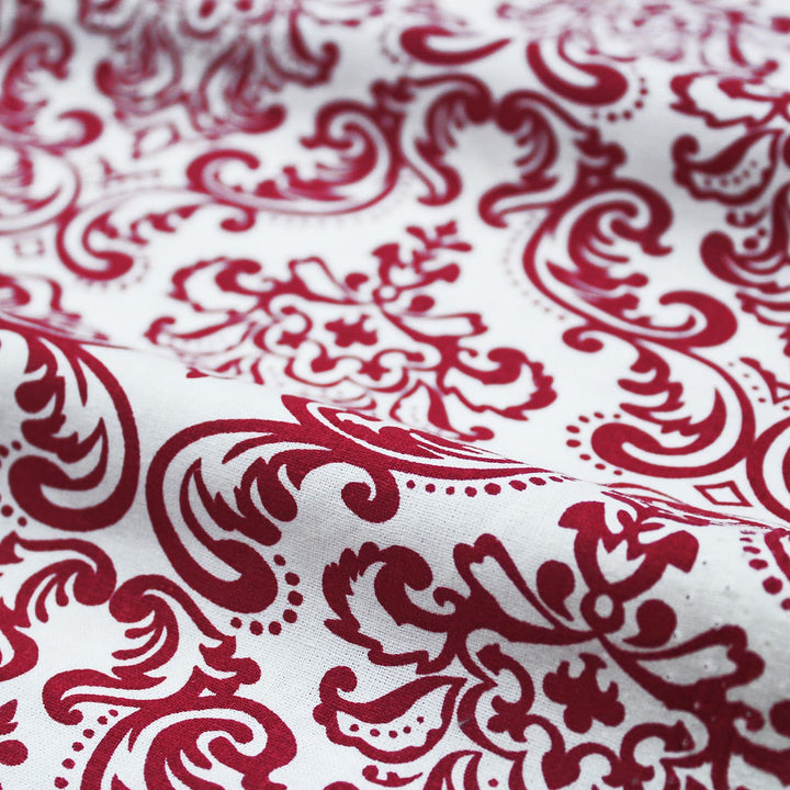 Soft Maroon 144 TC Damask Print Cotton Fabric(231 cms) online in India