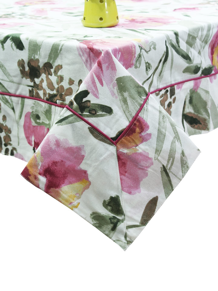 Prism Magenta Printed Cotton Floral Table Cover(1 Pc) online in India