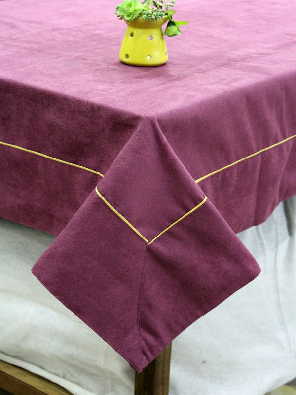 SUEDE Plain Microfibre 1 Pc Table Cloth - PURPLE